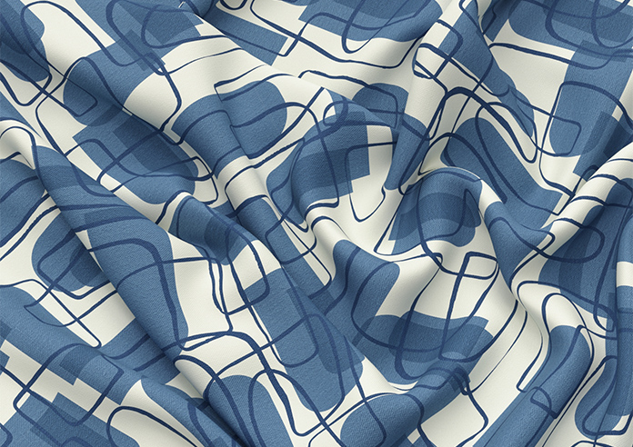 Meander, Navy - Twist&Fit Roman Blind - Image 4